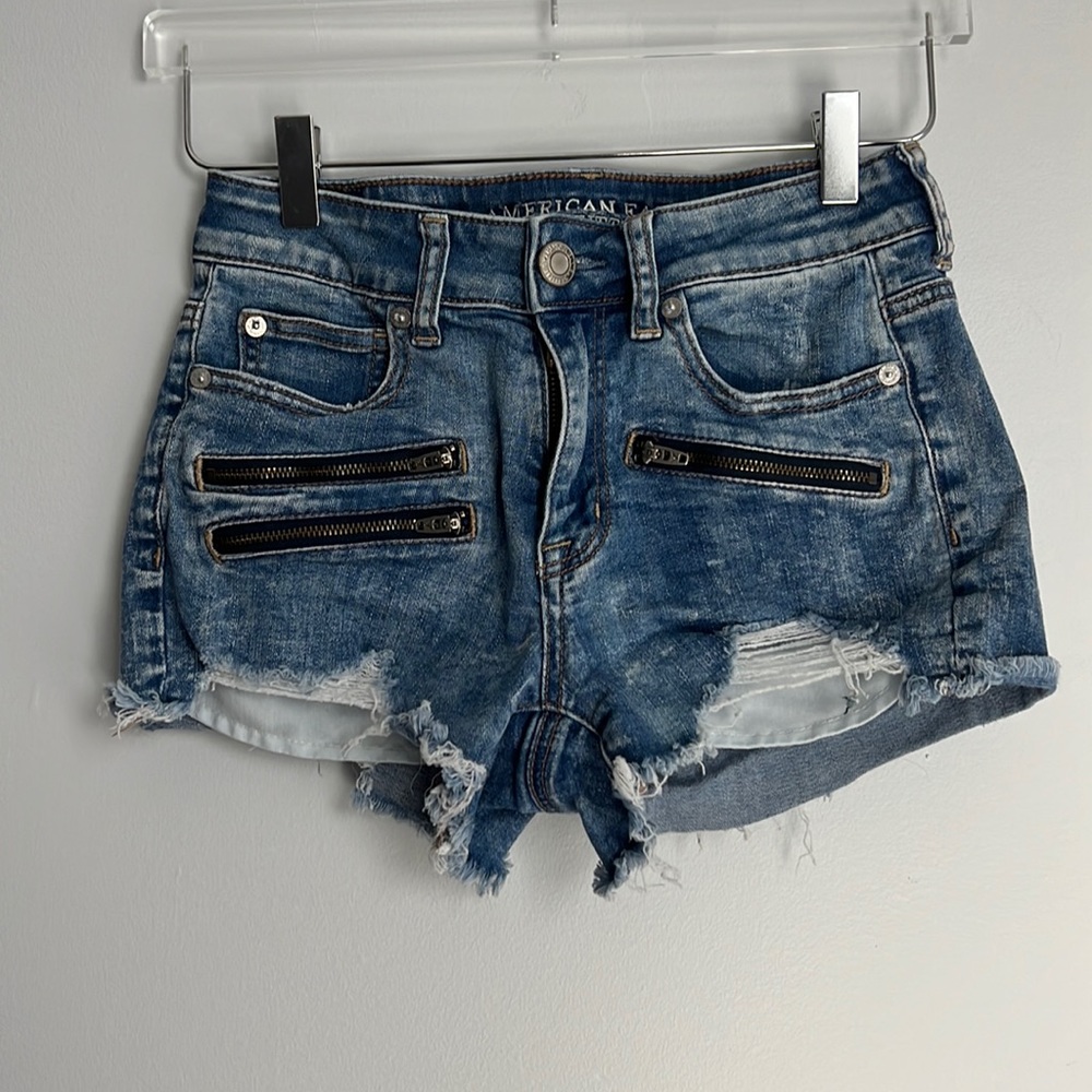 American Eagle Outfitters Hi-Rise Shortie Jean Shorts 4